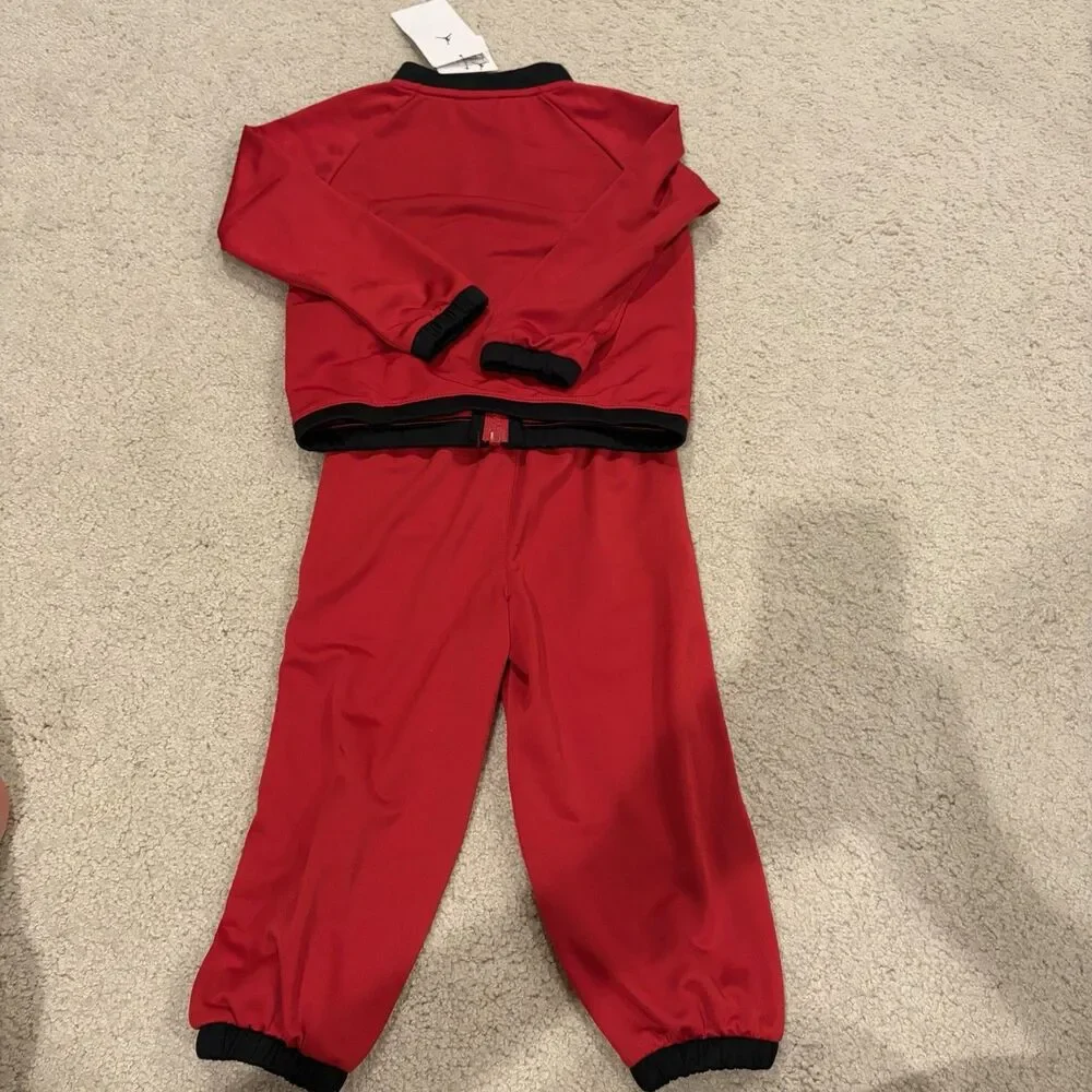 NWT Jordan Wind Breaker Piping Set Full Zip Long Sleeve/Jogger Red Toddler 2T